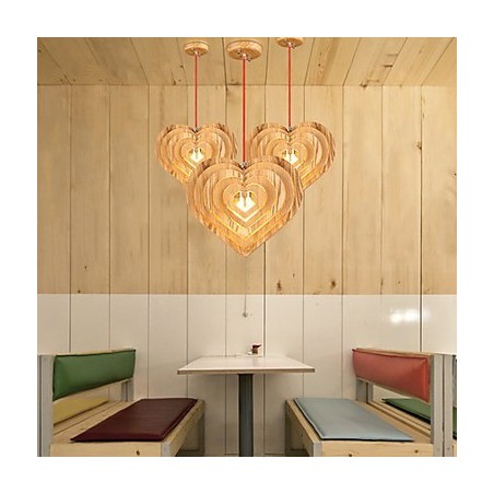 Lampadario a sospensione mini stile lanterna in legno e bambù