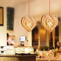 Lampadario a sospensione mini stile lanterna in legno e bambù