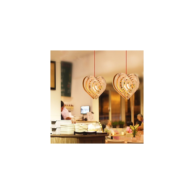 Lampadario a sospensione mini stile lanterna in legno e bambù