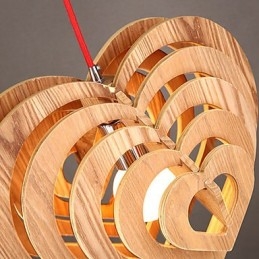 Lampadario a sospensione mini stile lanterna in legno e bambù