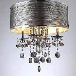 Lampada a sospensione in metallo e cristallo moderna