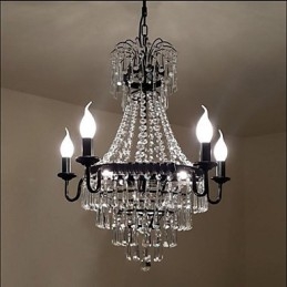 Lampada a sospensione retrò in cristallo stile country americano