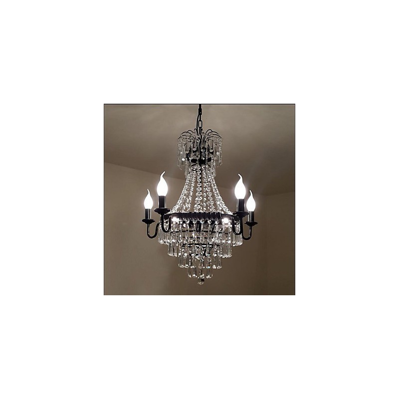 Lampada a sospensione retrò in cristallo stile country americano