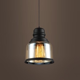 Lampada a sospensione retrò Loft Lights in vetro nero