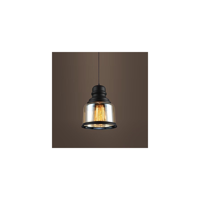 Lampada a sospensione retrò Loft Lights in vetro nero