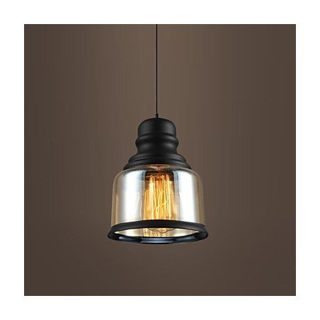 Lampada a sospensione retrò Loft Lights in vetro nero