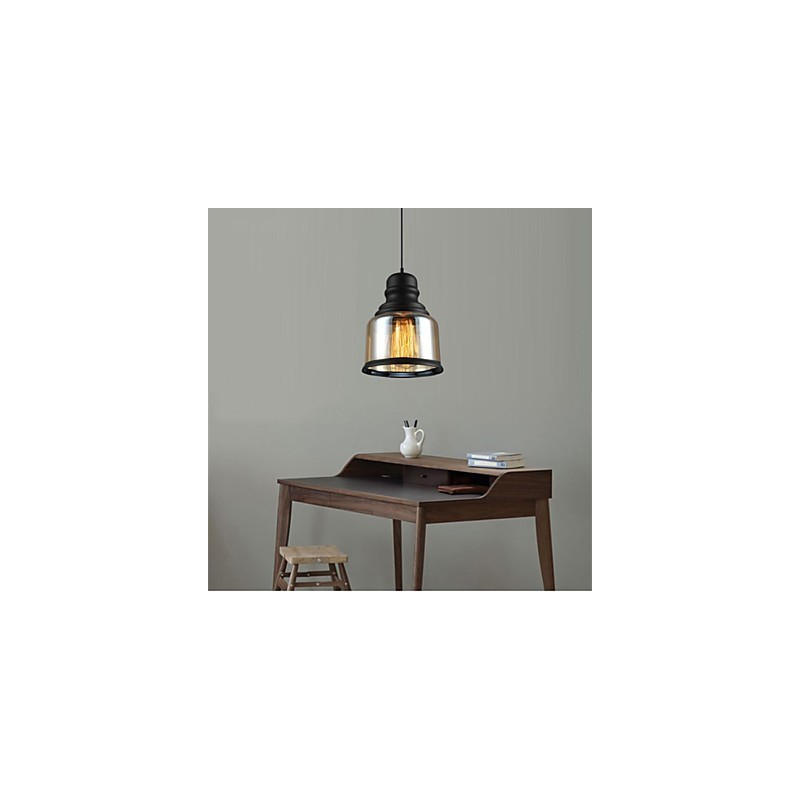 Lampada a sospensione retrò Loft Lights in vetro nero
