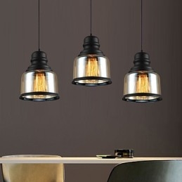 Lampada a sospensione retrò Loft Lights in vetro nero