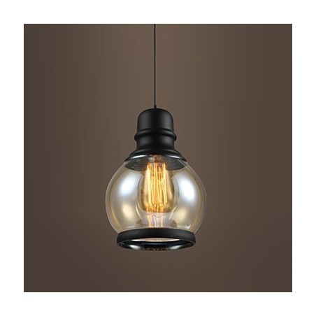 Lampada a sospensione retrò Loft Lights in vetro nero
