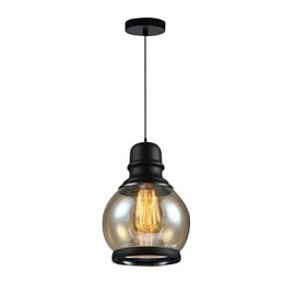 Lampada a sospensione retrò Loft Lights in vetro nero
