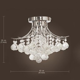 Lampadario a filo moderno in cristallo 3 luci cromo argento