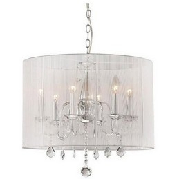 Lampada a sospensione in cristallo a tamburo moderna e contemporanea elettrolitica argento