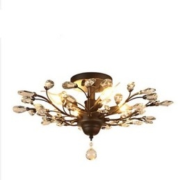 Lampadario mini retrò mediterraneo con ventosa, 3 luci E12/E14, oro e nero