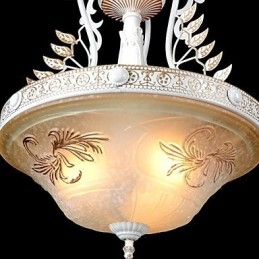 Lampadario a sospensione bianco a 3 luci con paralumi in vetro dorato, classico retrò europeo