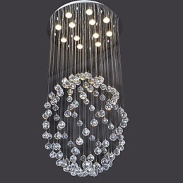 Lampadario a filo moderno in cristallo trasparente cromo metallo GU10 1 lampadina