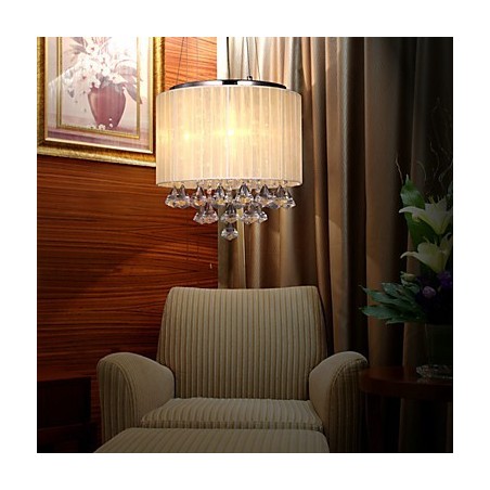 Lampada a sospensione in cristallo cromato 4 luci G9