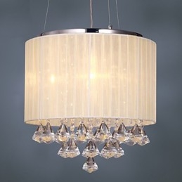 Lampada a sospensione in cristallo cromato 4 luci G9