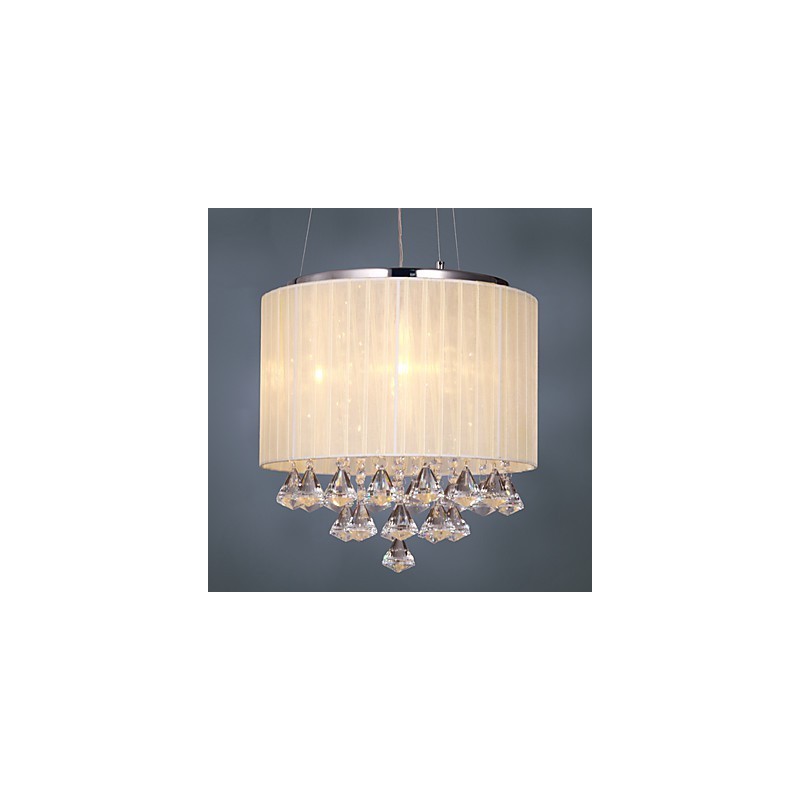 Lampada a sospensione in cristallo cromato 4 luci G9