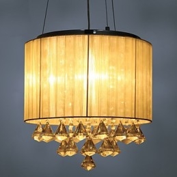 Lampada a sospensione in cristallo cromato 4 luci G9