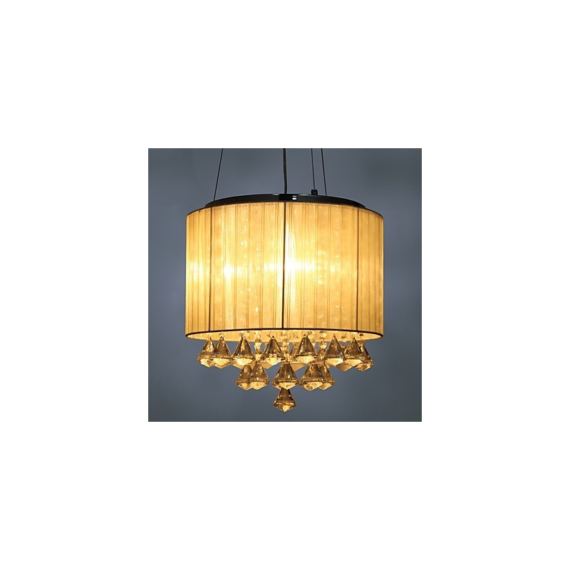 Lampada a sospensione in cristallo cromato 4 luci G9