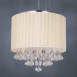 Lampada a sospensione in cristallo cromato 4 luci G9