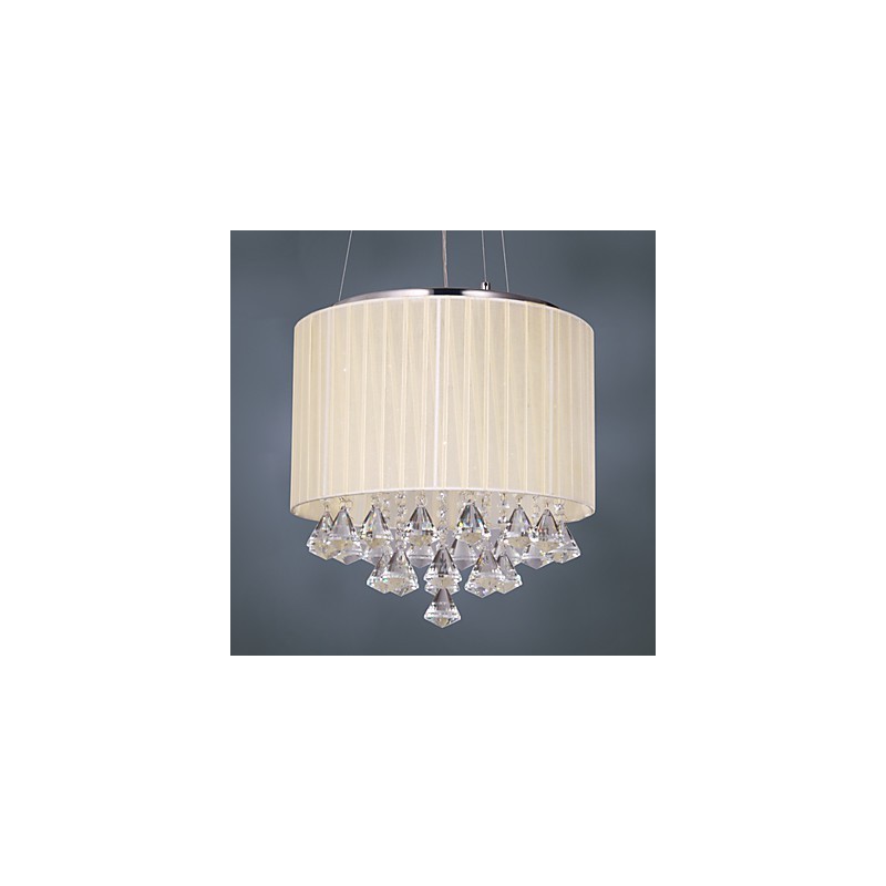 Lampada a sospensione in cristallo cromato 4 luci G9