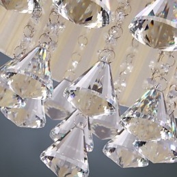 Lampada a sospensione in cristallo cromato 4 luci G9