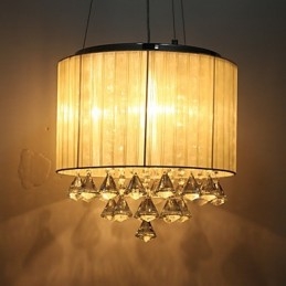 Lampada a sospensione in cristallo cromato 4 luci G9