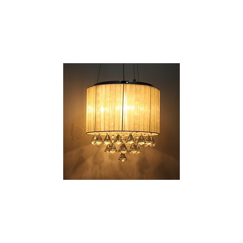 Lampada a sospensione in cristallo cromato 4 luci G9