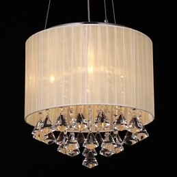 Lampada a sospensione in cristallo cromato 4 luci G9