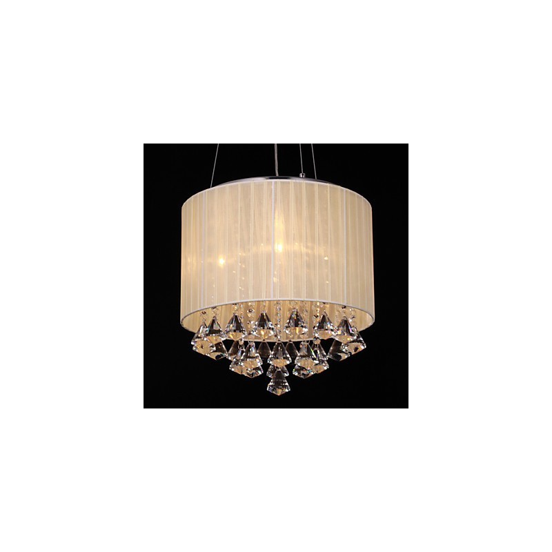 Lampada a sospensione in cristallo cromato 4 luci G9