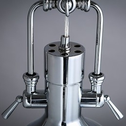 Lampada a sospensione in metallo e vetro stile rustico/lodge, 1 luce E26/E27