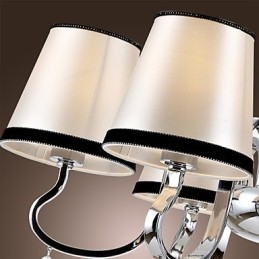 Lampadario a candela 1 livello in metallo cromato argento con cristallo