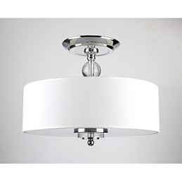 Lampada da soffitto a filo in cristallo 6 luci cilindrica cromata