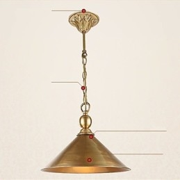 Lampada a sospensione classica in ottone, stile mini, metallo