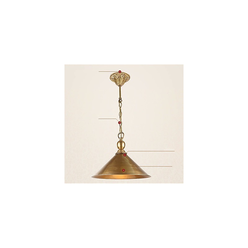 Lampada a sospensione classica in ottone, stile mini, metallo