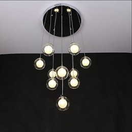 Lampada a sospensione moderna trasparente in metallo e vetro, 3 lampadine G4, 35 cm