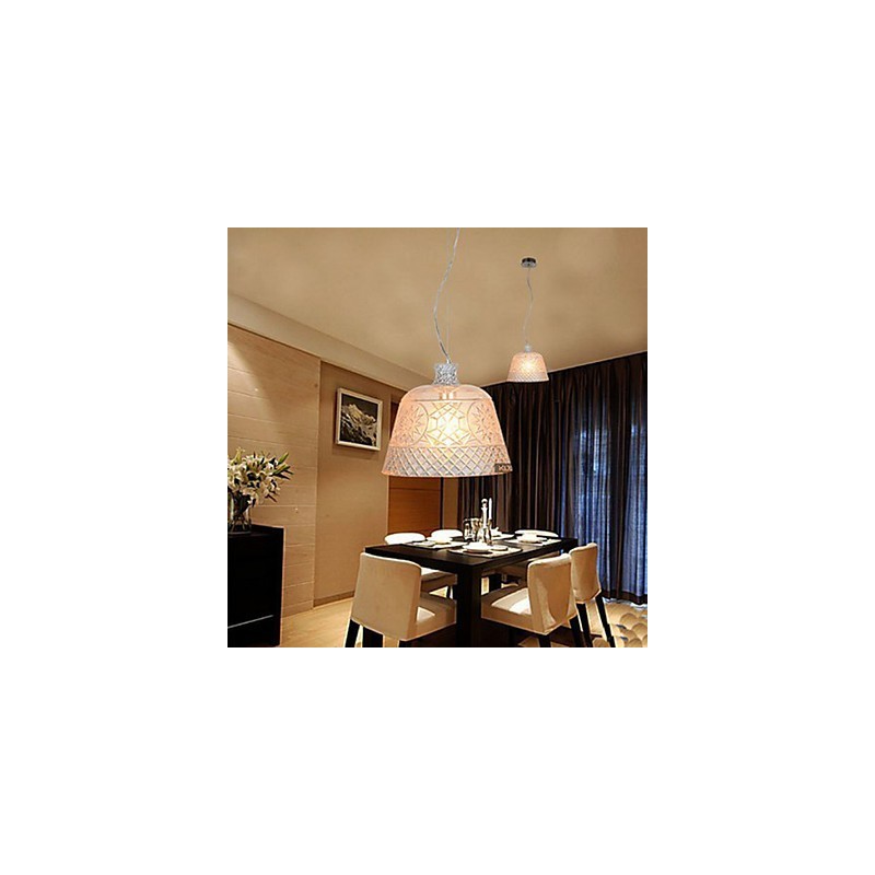 Lampadario a sospensione in vetro artistico intagliato trasparente