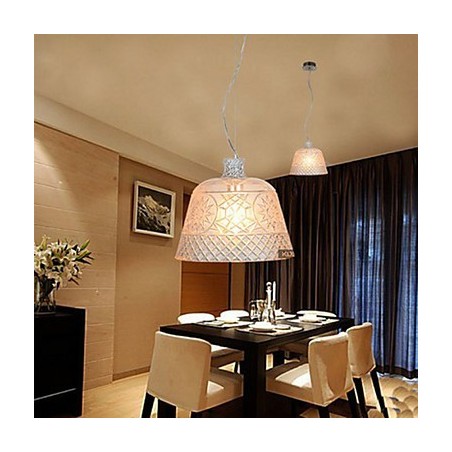 Lampadario a sospensione in vetro artistico intagliato trasparente