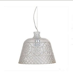 Lampadario a sospensione in vetro artistico intagliato trasparente