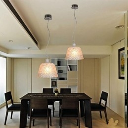 Lampadario a sospensione in vetro artistico intagliato trasparente