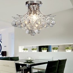Lampadario a filo moderno in cristallo 3 luci cromo argento