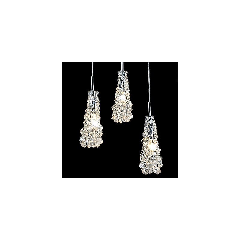 Lampadario classico Tradizione in vetro trasparente a 3 luci