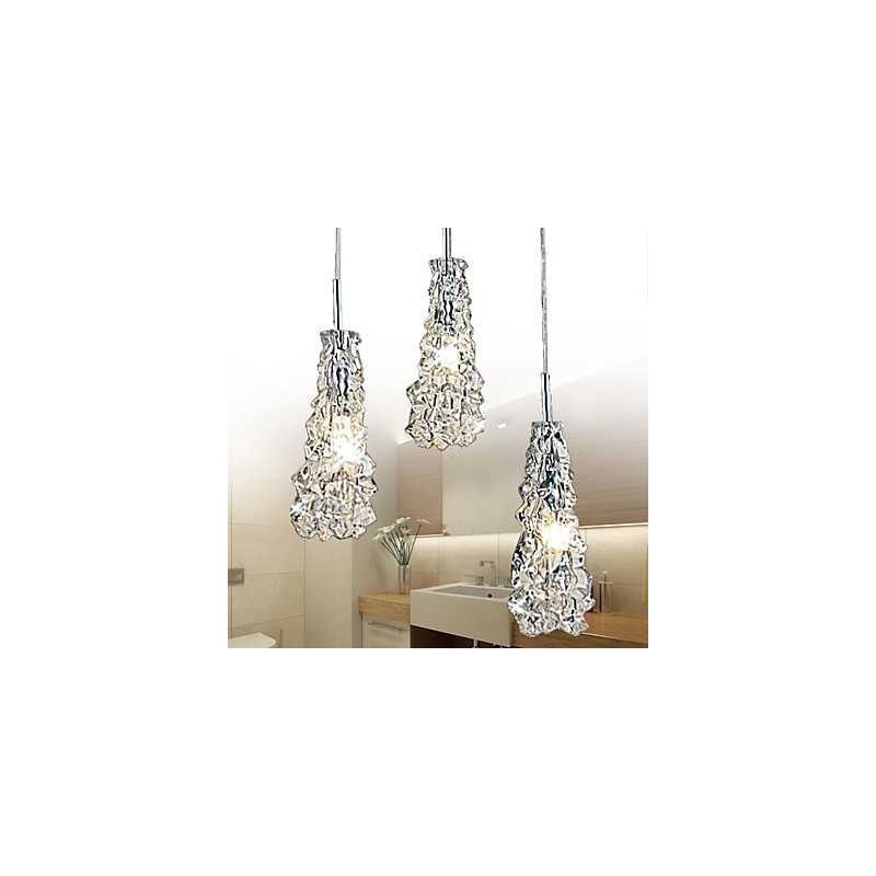 Lampadario classico Tradizione in vetro trasparente a 3 luci