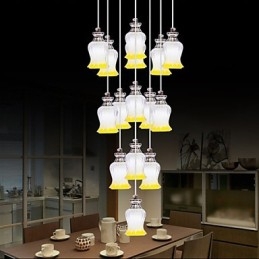 Lampada a sospensione moderna semplice in cristallo, 15 luci