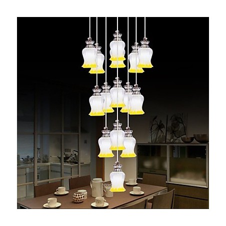 Lampada a sospensione moderna semplice in cristallo, 15 luci