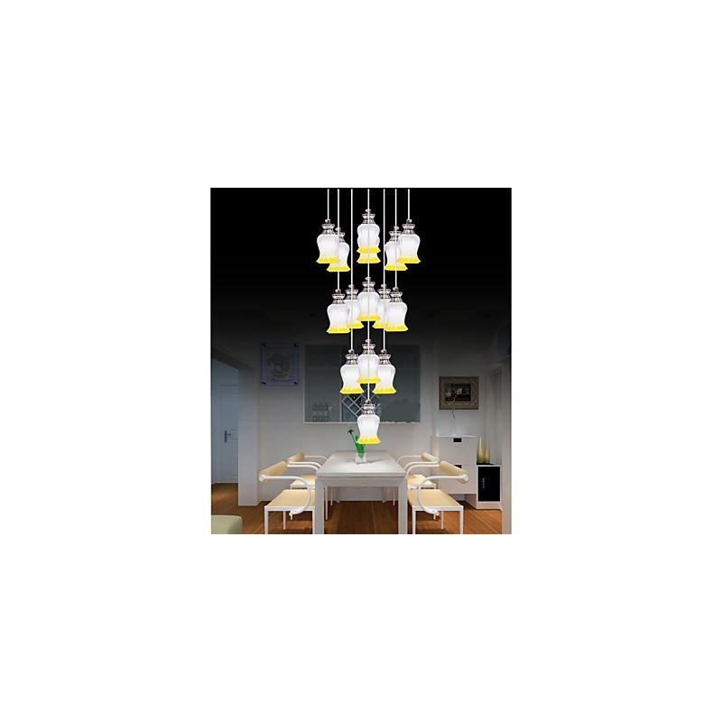 Lampada a sospensione moderna semplice in cristallo, 15 luci