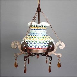 Lampadario a sospensione vintage industriale country 1 punto luce
