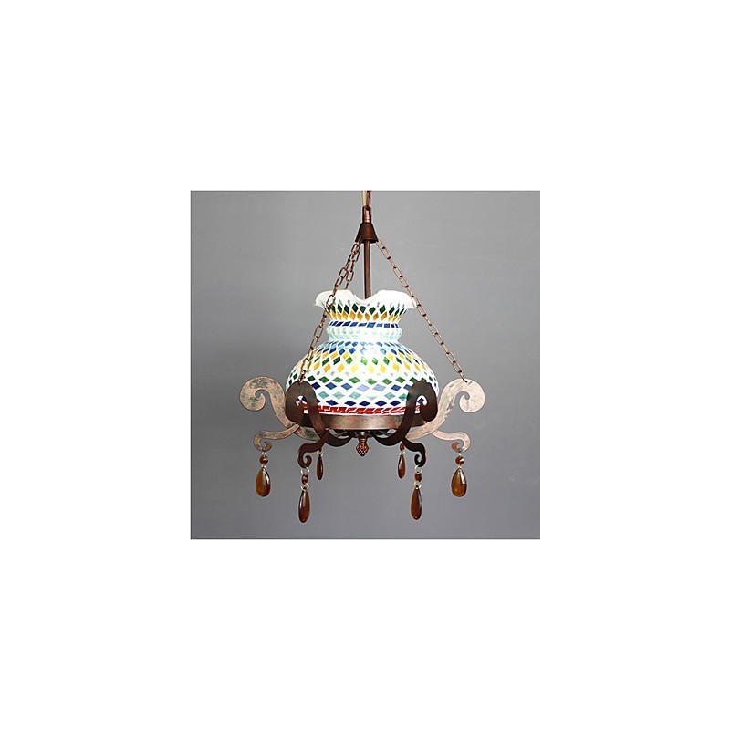 Lampadario a sospensione vintage industriale country 1 punto luce
