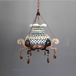 Lampadario a sospensione vintage industriale country 1 punto luce
